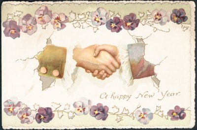 Britische Neujahrskarte von English School