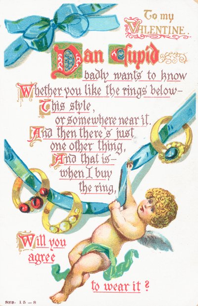 Britische Valentinskarte von English School