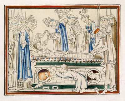 Begräbnis von Edward dem Bekenner, Illustration aus einer Faksimileausgabe von The Life of St Edward the Confessor von English School