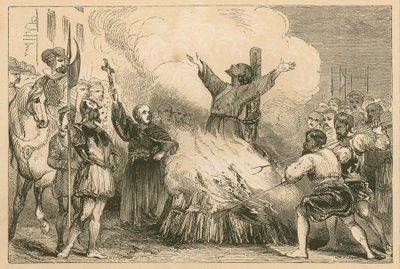 Verbrennung von Patrick Hamilton in St. Andrews, 1528 von English School