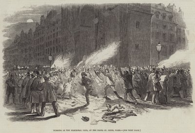 Verbrennung der Wahllisten am Porte St Denis, Paris von English School