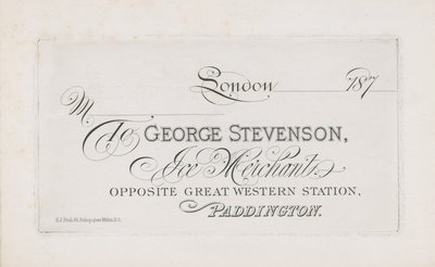 Visitenkarte für George Stevenson von English School