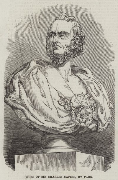Büste von Sir Charles Napier, von Park (Gravur) von English School