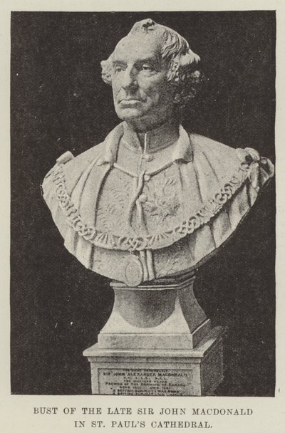 Büste des verstorbenen Sir John Macdonald in der St. Paul