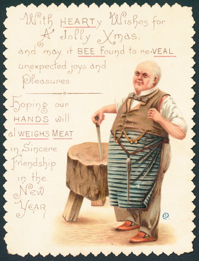 Metzger, Weihnachtskarte von English School