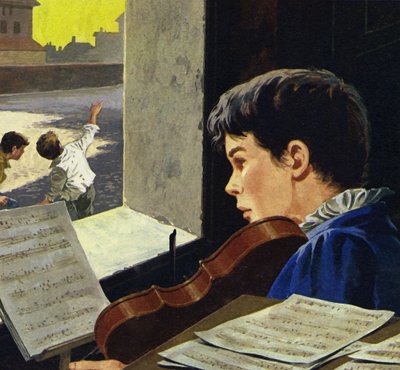 Mit sechs Jahren lernte Paganini, Geige zu spielen von English School