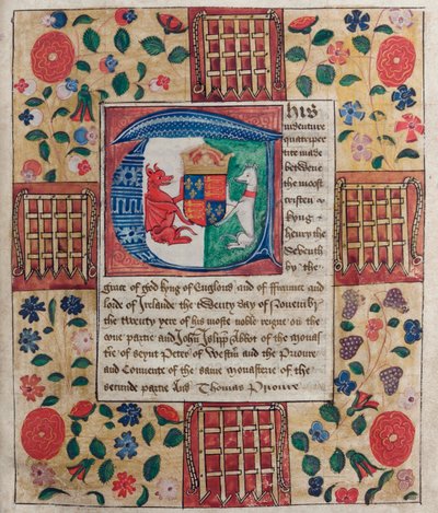 Quadripartite-Vertrag von König Heinrich VII, 20. Nov 1504 von English School