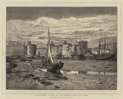 Caernarvon Castle, am Seiont River, Niedrigwasser von English School