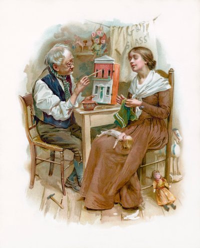 Caleb malt die Fassade eines begehrenswerten Herrenhauses, aus 
