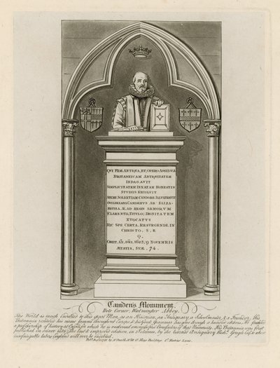 Camdens Denkmal in der Poets Corner von English School