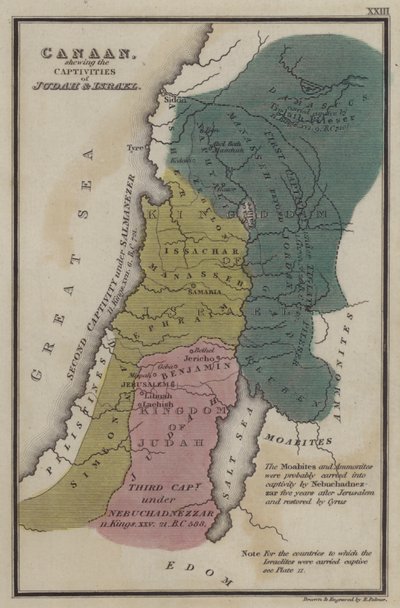 Kanaan, zeigt die Gefangenschaften von Juda und Israel von English School