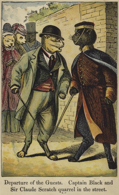 Captain Black und Sir Claude Scratch streiten sich auf der Straße von English School