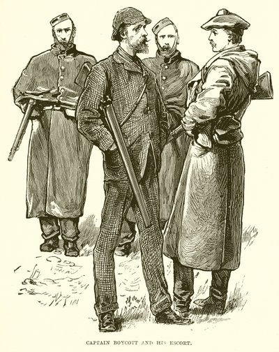 Captain Boycott und seine Eskorte von English School