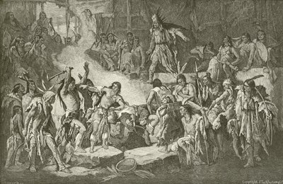 Captain Smith wird von Pocahontas gerettet von English School