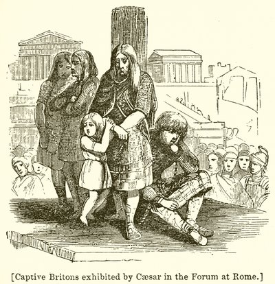 Gefangene Briten, die von Caesar im Forum in Rom ausgestellt wurden von English School