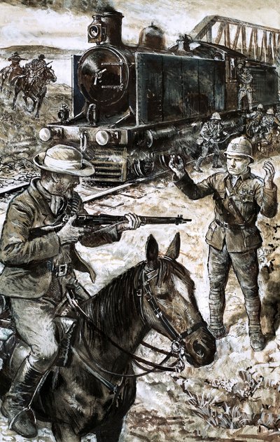 Gefangennahme von Winston Churchill während des Burenkriegs von English School