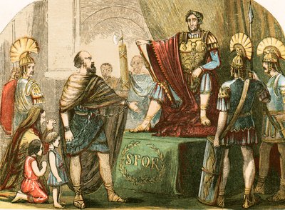 Caractacus vor dem römischen Kaiser Claudius von English School