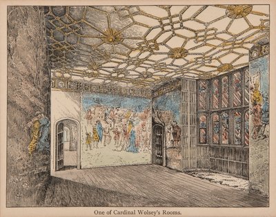 Zimmer von Kardinal Wolsey (handkolorierte Lithografie) von English School