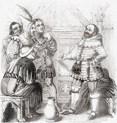 Zimmermann, Kurzwarenhändler, Weber, Färber und Tapisseriemacher, aus Old England: A Pictorial Museum, veröffentlicht 1847 von English School