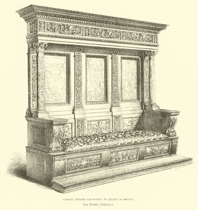 Geschnitzter Thron von Julian di Medici von English School