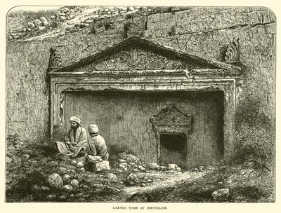 Geschnitztes Grab in Jerusalem von English School