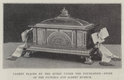 Schrein, den die Königin unter dem Grundstein des Victoria and Albert Museums platzierte von English School