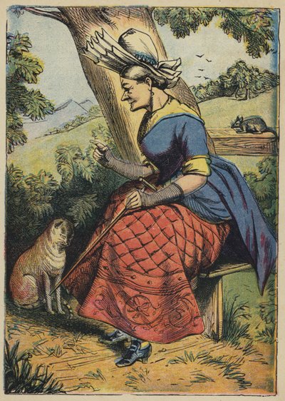 Katze! Katze! Töte die Ratte (Farblithografie) von English School