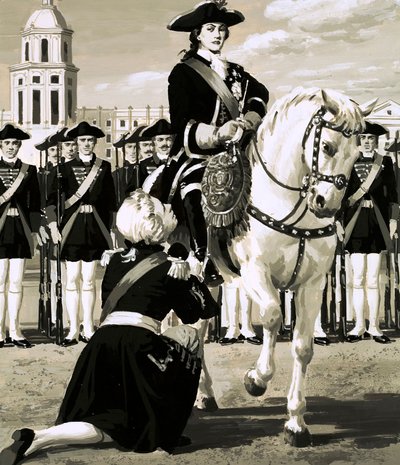 Catherine führte einen Armeeaufstand an, der ihren Ehemann, Zar Peter, stürzte von English School