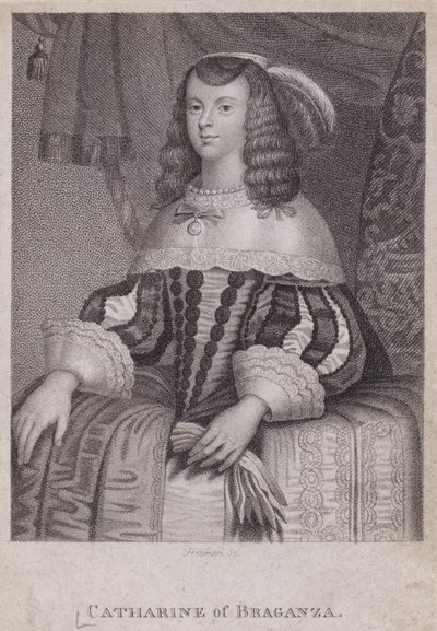 Catherine von Braganza, Königin Gemahlin von König Charles II. (Stich) von English School