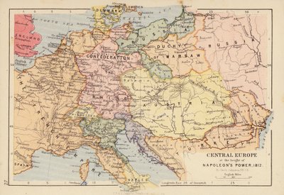 Mitteleuropa auf dem Höhepunkt von Napoleons Macht von English School