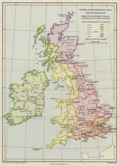 Zentren des frühen religiösen Lebens in Großbritannien von English School