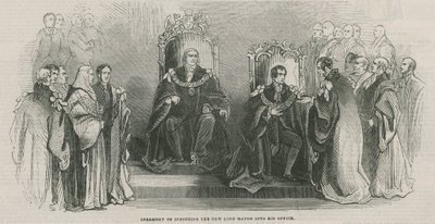 Zeremonie der Einführung des neuen Lord Mayor in sein Amt von English School