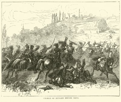 Angriff der Husaren vor Metz, Oktober 1870 von English School