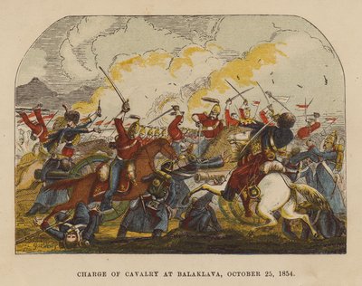 Kavallerieangriff bei Balaklava, 25. Oktober 1854 (farbige Gravur) von English School