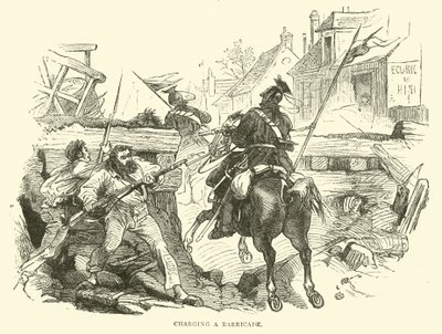 Sturm auf eine Barrikade, Oktober 1870 von English School