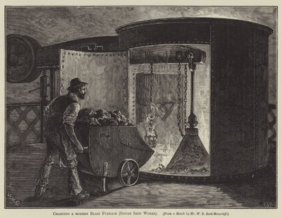 Befüllen eines modernen Hochofens (Govan Iron Works) von English School