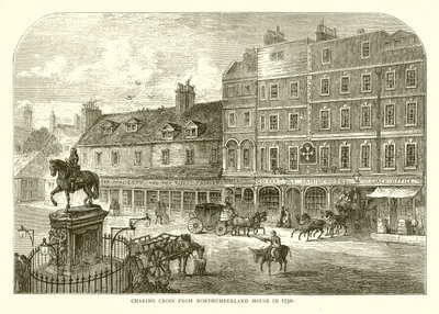 Charing Cross vom Northumberland House im Jahr 1750 von English School