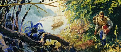 Charles Darwin war an Bord der HMS Beagle, als sie die Küste Südamerikas erkundete von English School