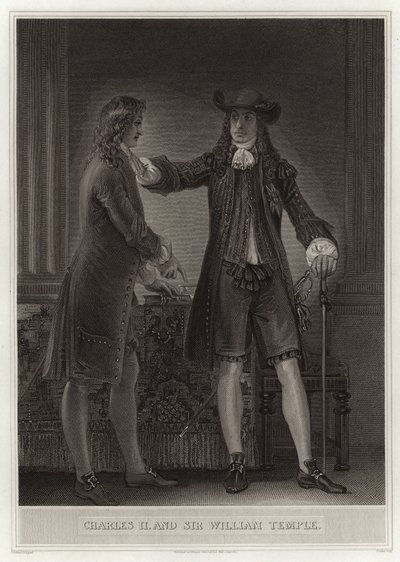 Charles II und Sir William Temple von English School