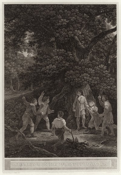Charles II im Wald von Boscobel von English School
