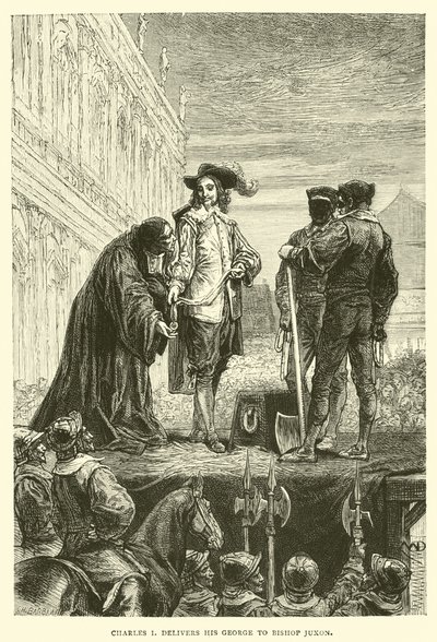 Karl I. übergibt seinen Orden an Bischof Juxon von English School