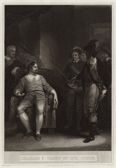 Charles I gefangen genommen von Colonel Joyce von English School