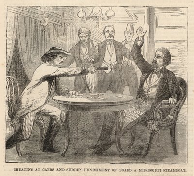 Betrug beim Kartenspiel und plötzliche Bestrafung auf einem Mississippi-Dampfer von English School