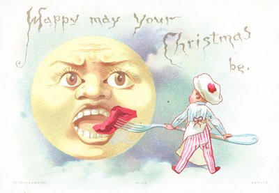 Koch füttert die Sonne, Weihnachtskarte von English School