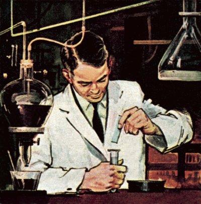 Chemiker verwendet Lackmuspapier von English School