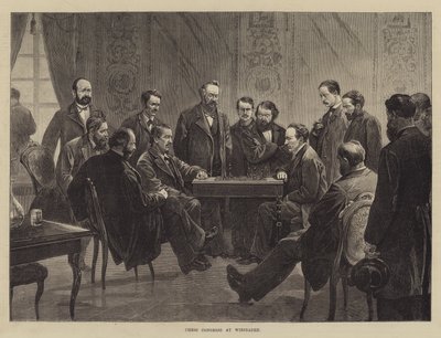 Schachkongress in Wiesbaden (Gravur) von English School