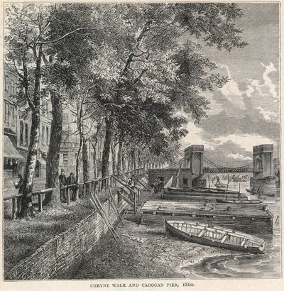 Cheyne Walk und Cadogan Pier, 1860 von English School