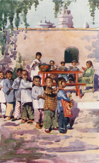 Kinder von China: Kinder beim Essen und Spielen von English School
