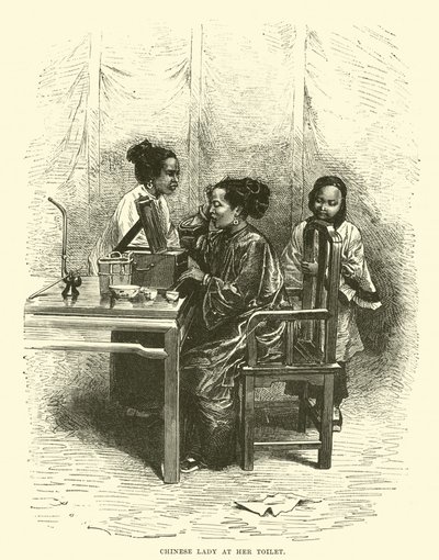 Chinesische Dame bei ihrer Toilette von English School