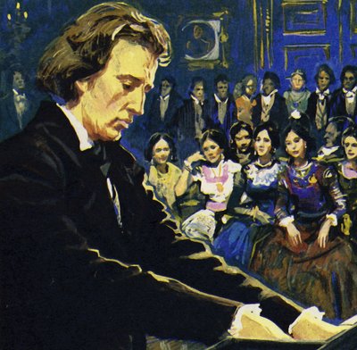 Chopin spielte hauptsächlich in den Salons der Reichen von English School